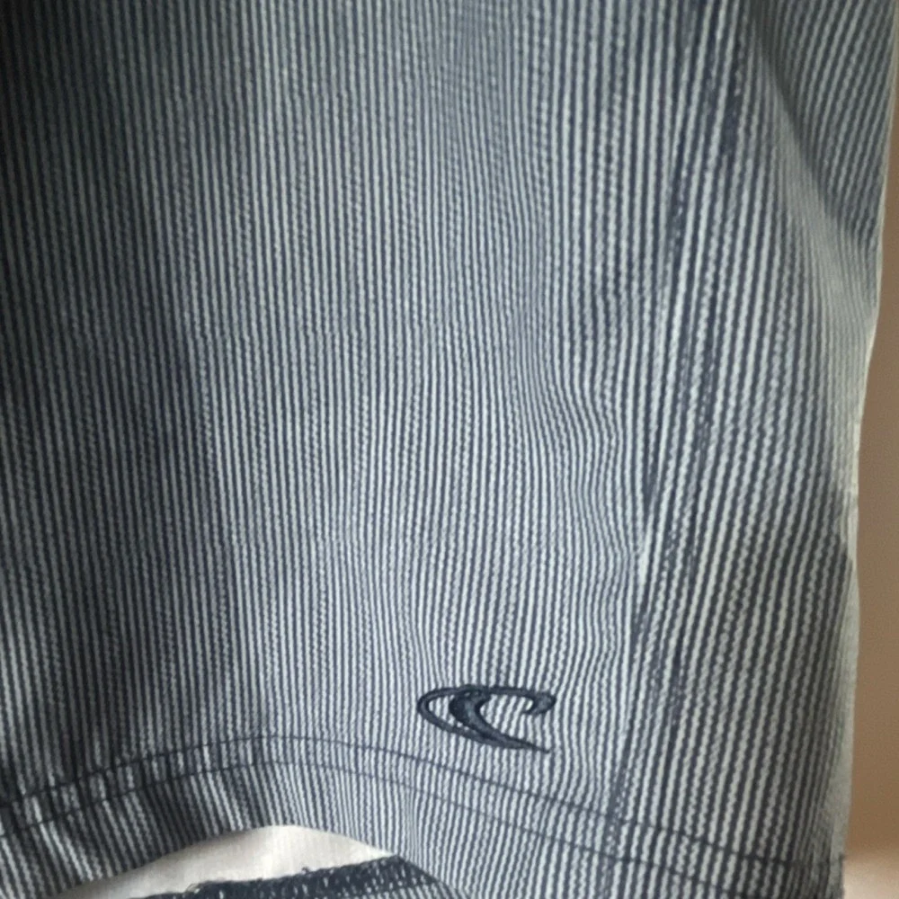 O'Neill Men's Gray and Navy Blue Pinstripe Chino Shorts Polyester 32W